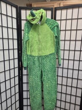 Kids Green Dragon Onesie Costume with Hood Size 12-14